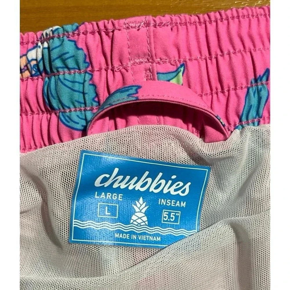 Mens Chubbies Toucan Bird Swim Beach Drawstring Shorts